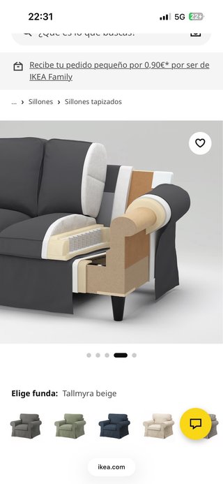 Butaca Ektorp Ikea Beige