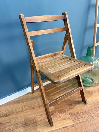 Silla plegable vintage de madera