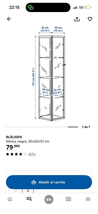 Vitrina Ikea cristal templado regulable