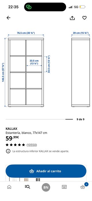 Estanteria multi posicion ikea blanca