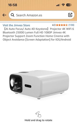Proyector Jimveo 4K WiFi Blanco