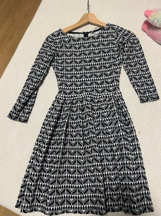 Vestido estampado geométrico manga larga