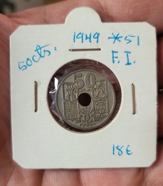 50 Centimos 1949 flechas invertidas