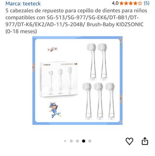 5 Cabezales Cepillo Dientes Niños (18-36m)