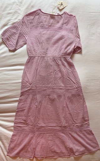 Vestido lila midi encaje talla M