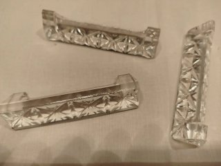 Juego 4 reposa cubiertos cristal francés tallado