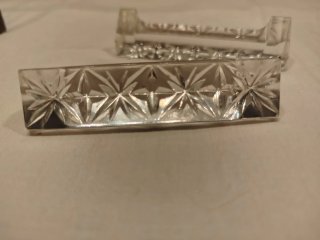 Juego 4 reposa cubiertos cristal francés tallado