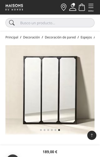 Espejo Maison Du Monde Negro Metal 120x95