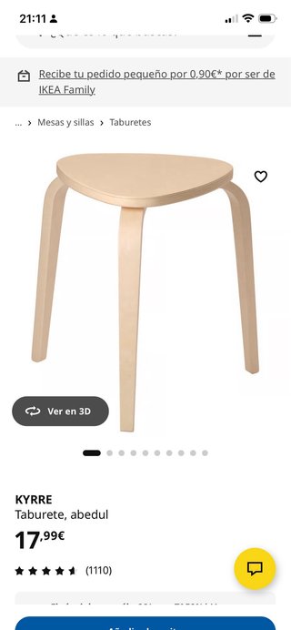 Taburete de madera Ikea