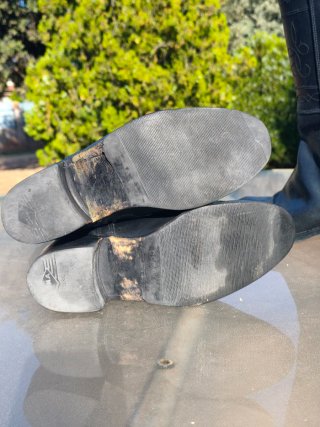 Botas de cuero de vaca auténtico negras Valverde