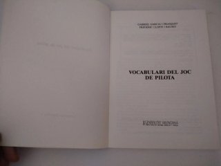 Vocabulario Valenciano El Joc de Pilota