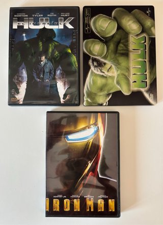 Pack 3 Películas DVD: Hulk y Iron Man