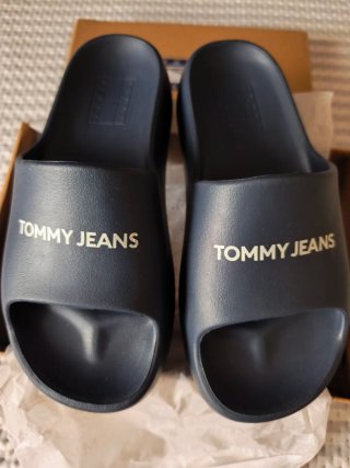 Chanclas Tommy Jeans plataforma azul