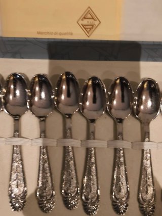 12 Cucchiaini ARG 800 con Scatola e Certificato