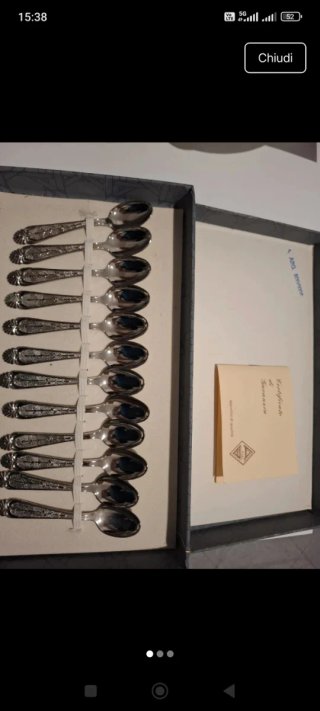 12 Cucchiaini ARG 800 con Scatola e Certificato