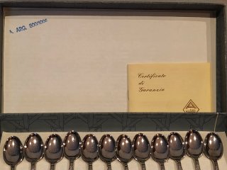 12 Cucchiaini ARG 800 con Scatola e Certificato