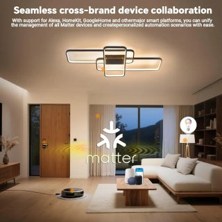 Lámpara Techo LED 80W Alexa Negra/Dorada