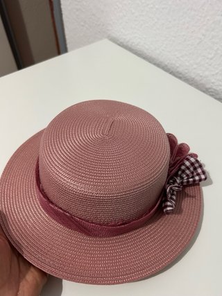 Canotier rosa con lazo