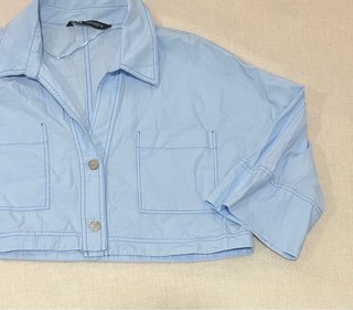 Camisa Zara crop azul S