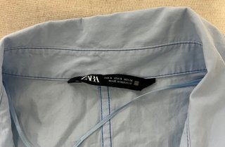 Camisa Zara crop azul S