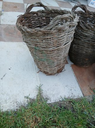Cestas de mimbre artesanales antiguas (5 unidades)