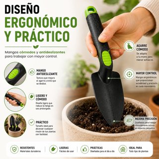 Kit 5 Herramientas Jardinería