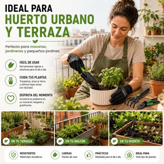 Kit 5 Herramientas Jardinería