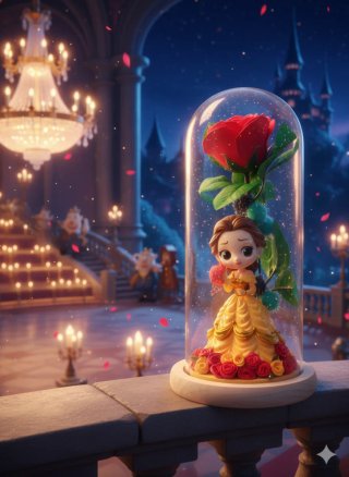 Figuras Disney Princesas en Cúpula de Cristal