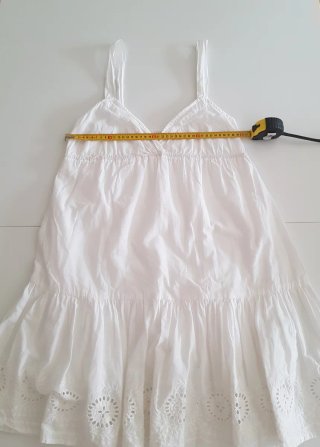 Vestido ibicenco blanco 100% algodón, XS/S | Nuevo