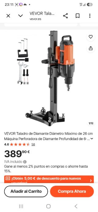 Taladro Diamante VEVOR