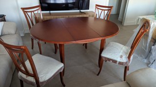 Mesa extensible 110cm + 4 sillas madera
