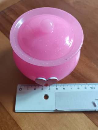 Vasetto porta gioie rosa con cuore rosso