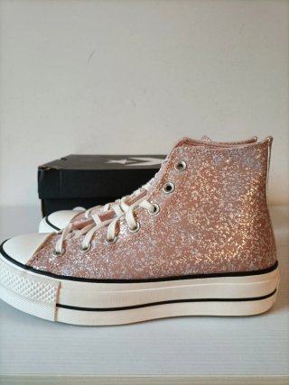 Converse Platform Glitter Rosa/ argento Tg 39