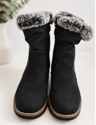 Botines negros con pelo