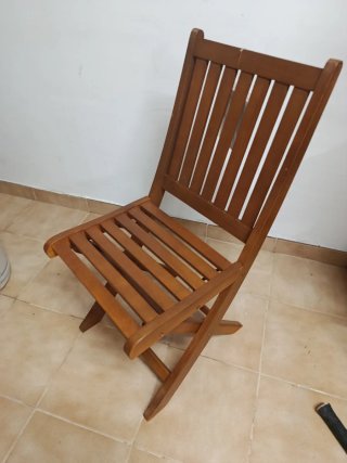 2 Sillas Madera Plegables Acacia Nuevas