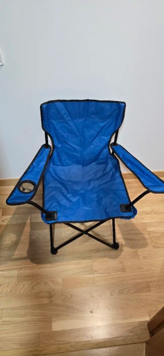 Silla de playa plegable azul