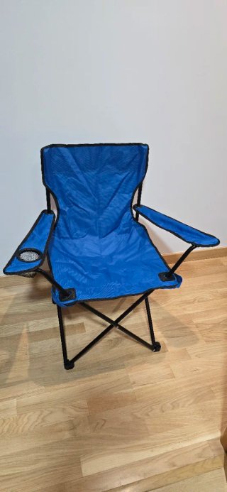 Silla de playa plegable azul