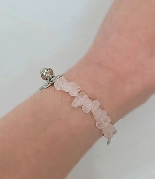 Pulsera Mama cuarzo rosa Colgante Chupete