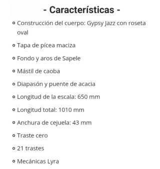 Guitarra Manouche CARV100JM Jazz + Extras