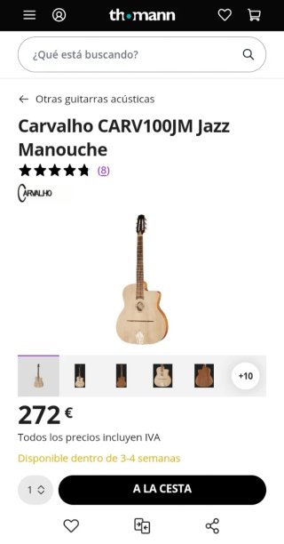 Guitarra Manouche CARV100JM Jazz + Extras