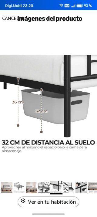 Cama metálica 140x200