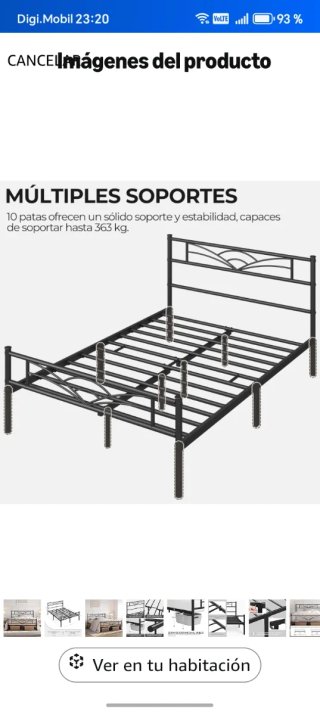Cama metálica 140x200