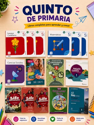 Lote completo de libros de 5º de Primaria