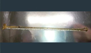 Collar Acero Dorado y Circonitas 44cms