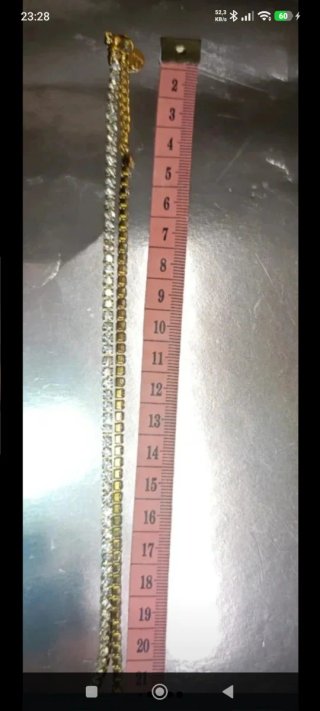 Collar Acero Dorado y Circonitas 44cms