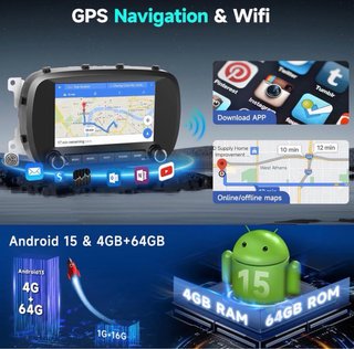 Pantalla Radio CarPlay Fiat 500X 2014-2020