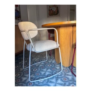 3 Sillas Comedor/Escritorio Tapizadas Tela y Metal