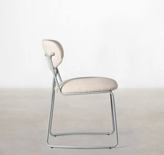 3 Sillas Comedor/Escritorio Tapizadas Tela y Metal