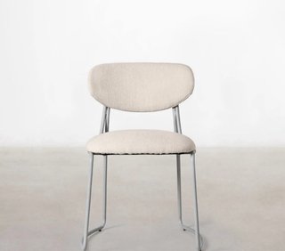 3 Sillas Comedor/Escritorio Tapizadas Tela y Metal