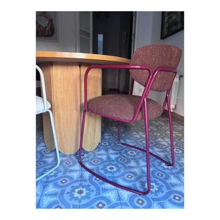 3 Sillas Comedor/Escritorio Tapizadas Tela y Metal